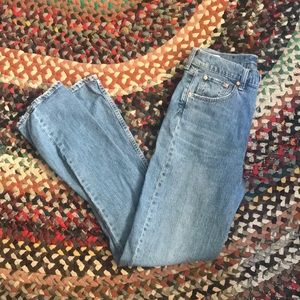 High waisted straight leg mom jeans